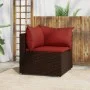 Sofá de esquina de jardín con cojines ratán sintético marrón by vidaXL, Outdoor sofas - Ref: Foro24-319809, Price: 74,25 €, D...