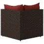 Sofá de esquina de jardín con cojines ratán sintético marrón by vidaXL, Outdoor sofas - Ref: Foro24-319809, Price: 74,25 €, D...