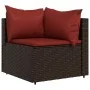 3-piece garden furniture set and brown synthetic rattan cushions by vidaXL, Outdoor sofas - Ref: Foro24-319812, Price: 263,44...