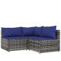 Set de muebles de jardín 3 pzas y cojines ratán sintético gris de vidaXL, Sofás de exterior - Ref: Foro24-319844, Precio: 208...