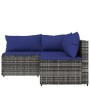 Set de muebles de jardín 3 pzas y cojines ratán sintético gris de vidaXL, Sofás de exterior - Ref: Foro24-319844, Precio: 208...