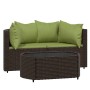 Set muebles de jardín 3 piezas y cojines ratán sintético marrón de vidaXL, Sofás de exterior - Ref: Foro24-319839, Precio: 26...