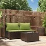 3-piece garden furniture set and brown synthetic rattan cushions by vidaXL, Outdoor sofas - Ref: Foro24-319835, Price: 200,33...