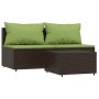 Set muebles de jardín 3 piezas y cojines ratán sintético marrón de vidaXL, Sofás de exterior - Ref: Foro24-319835, Precio: 20...