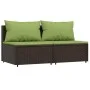 3-piece garden furniture set and brown synthetic rattan cushions by vidaXL, Outdoor sofas - Ref: Foro24-319835, Price: 200,33...