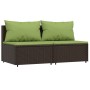 Set muebles de jardín 3 piezas y cojines ratán sintético marrón de vidaXL, Sofás de exterior - Ref: Foro24-319835, Precio: 20...