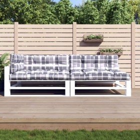 Cojines para sofá de palets 5 unidades tela a cuadros gris en Decoración | Comprar online en Foru.es