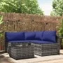 4-piece garden furniture set with gray synthetic rattan cushions by vidaXL, Outdoor sofas - Ref: Foro24-319845, Price: 298,63...