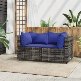 Garden corner sofas with cushions 2 pcs gray synthetic rattan by vidaXL, Outdoor sofas - Ref: Foro24-319842, Price: 129,93 €,...
