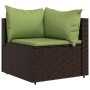 Set muebles de jardín 3 piezas y cojines ratán sintético marrón de vidaXL, Sofás de exterior - Ref: Foro24-319828, Precio: 24...