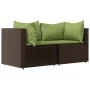 Corner garden sofas with 2 brown synthetic rattan cushions by vidaXL, Outdoor sofas - Ref: Foro24-319826, Price: 189,18 €, Di...