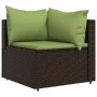 Corner garden sofas with 2 brown synthetic rattan cushions by vidaXL, Outdoor sofas - Ref: Foro24-319826, Price: 189,18 €, Di...
