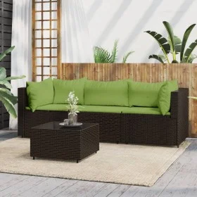 4-piece garden furniture set and brown synthetic rattan cushions by vidaXL, Outdoor sofas - Ref: Foro24-319831, Price: 280,95...