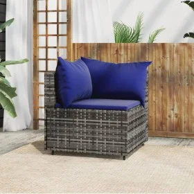 Garten-Ecksofa mit grauen synthetischen Rattankissen von vidaXL, Outdoor-Sofas - Ref: Foro24-319841, Preis: 68,38 €, Rabatt: %