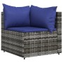 Sofá de esquina de jardín con cojines ratán sintético gris de vidaXL, Sofás de exterior - Ref: Foro24-319841, Precio: 69,44 €...