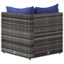 Sofá de esquina de jardín con cojines ratán sintético gris de vidaXL, Sofás de exterior - Ref: Foro24-319841, Precio: 69,44 €...