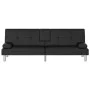 Sofá cama con portavasos cuero sintético negro de vidaXL, Sofás - Ref: Foro24-351926, Precio: 309,32 €, Descuento: %