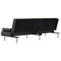 Sofá cama con portavasos cuero sintético negro de vidaXL, Sofás - Ref: Foro24-351926, Precio: 309,32 €, Descuento: %