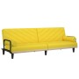Sofá cama con reposabrazos tela amarillo claro de vidaXL, Sofás - Ref: Foro24-351935, Precio: 278,37 €, Descuento: %