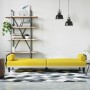 Sofá cama con reposabrazos tela amarillo claro de vidaXL, Sofás - Ref: Foro24-351935, Precio: 278,37 €, Descuento: %