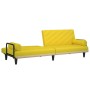Sofá cama con reposabrazos tela amarillo claro de vidaXL, Sofás - Ref: Foro24-351935, Precio: 278,37 €, Descuento: %