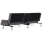 Sofá cama con portavasos cuero sintético gris de vidaXL, Sofás - Ref: Foro24-351928, Precio: 317,47 €, Descuento: %