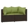 Garten-Ecksofas mit Kissen, 2 Einheiten, braunes synthetisches Rattan von vidaXL, Outdoor-Sofas - Ref: Foro24-319838, Preis: ...