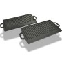 Placa parrilla de hierro fundido reversible 38x23cm 2 unidades de vidaXL, Planchas - Ref: Foro24-50127, Precio: 56,39 €, Desc...