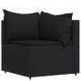Set de muebles de jardín 3 pzas y cojines ratán sintético negro de vidaXL, Sofás de exterior - Ref: Foro24-319780, Precio: 23...
