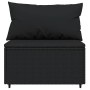 Set de muebles de jardín 3 pzas y cojines ratán sintético negro de vidaXL, Sofás de exterior - Ref: Foro24-319780, Precio: 23...