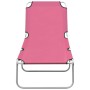 Tumbona plegable de acero y tela rosa de vidaXL, Tumbonas - Ref: Foro24-310330, Precio: 71,63 €, Descuento: %