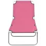 Tumbona plegable de acero y tela rosa de vidaXL, Tumbonas - Ref: Foro24-310330, Precio: 61,92 €, Descuento: %