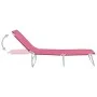 Tumbona plegable de acero y tela rosa de vidaXL, Tumbonas - Ref: Foro24-310330, Precio: 61,92 €, Descuento: %