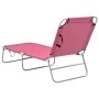 Tumbona plegable de acero y tela rosa de vidaXL, Tumbonas - Ref: Foro24-310330, Precio: 61,92 €, Descuento: %