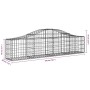 Cesta de gaviones forma arco hierro galvanizado 200x30x40/60 cm en Macetas y jardineras | Comprar online en Foru.es