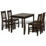 Mesa de comedor y 4 sillas madera marrón de vidaXL, muebles para cocinas y comedores - Ref: Foro24-241221, Precio: 280,78 €, ...