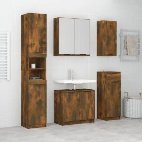Set muebles de baño 5 piezas madera contrachapada roble ahumado de vidaXL, Muebles de baño - Ref: Foro24-3115857, Precio: 262...