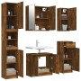 Set muebles de baño 5 piezas madera contrachapada roble ahumado de vidaXL, Muebles de baño - Ref: Foro24-3115857, Precio: 262...