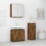Set de muebles baño 3 pzas madera contrachapada roble ahumado de vidaXL, Muebles de baño - Ref: Foro24-3115873, Precio: 162,7...