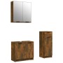 Set de muebles baño 3 pzas madera contrachapada roble ahumado de vidaXL, Muebles de baño - Ref: Foro24-3115873, Precio: 162,7...
