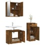 Set de muebles baño 3 pzas madera contrachapada roble ahumado de vidaXL, Muebles de baño - Ref: Foro24-3115873, Precio: 162,7...