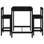 Set de mesa y taburetes altos jardín 3 pzas madera pino negro de vidaXL, Conjuntos de jardín - Ref: Foro24-3154739, Precio: 2...