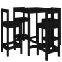 Set de mesa y taburetes altos jardín 5 piezas madera pino negro de vidaXL, Conjuntos de jardín - Ref: Foro24-3154744, Precio:...