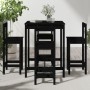 Set de mesa y taburetes altos jardín 5 piezas madera pino negro de vidaXL, Conjuntos de jardín - Ref: Foro24-3154744, Precio:...
