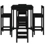 Set de mesa y taburetes altos jardín 5 piezas madera pino negro de vidaXL, Conjuntos de jardín - Ref: Foro24-3154744, Precio:...