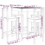 Set de mesa y taburetes altos jardín 5 piezas madera pino negro de vidaXL, Conjuntos de jardín - Ref: Foro24-3154744, Precio:...