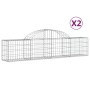 Cestas de gaviones 2 uds forma de arco hierro 200x30x40/60 cm en Macetas y jardineras | Comprar online en Foru.es