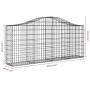 Cesta de gaviones forma arco hierro galvanizado 200x30x80/100cm en Macetas y jardineras | Comprar online en Foru.es