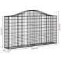 Cesta gaviones forma arco hierro galvanizado 200x30x100/120 cm en Macetas y jardineras | Comprar online en Foru.es
