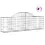 Cestas de gaviones 9 uds forma de arco hierro 200x30x60/80 cm en Macetas y jardineras | Comprar online en Foru.es
